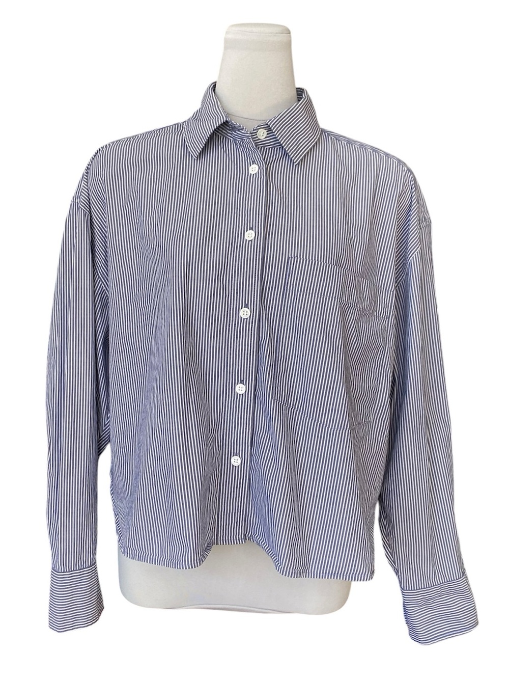 Banana Republic Button Down Skimmer Pinstripe Shirt